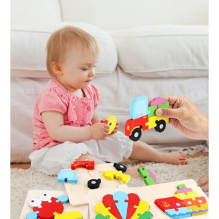 THANH LÝ - Đồ chơi bộ lắp ghép hình 3D - 3 chiều nguyên khối cho bé