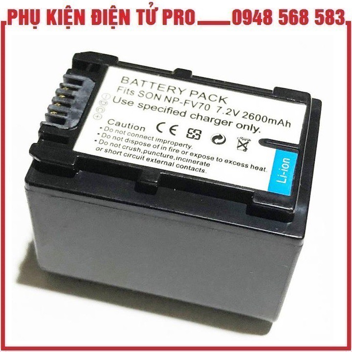 Pin Máy Ảnh, Máy Quay Sony Np-Fv70 7.2V 2600Mah Cao Cấp