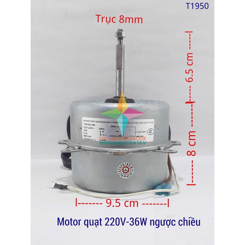Motor quạt dàn nóng điều hòa 220V -36W - ngược chiều dây đồng