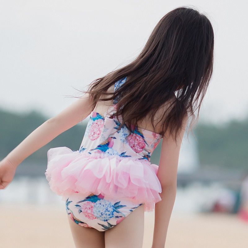 Bộ Đồ Bơi Một Mảnh Phong Cách Phương Tây Dễ Thương Cho Bé Gái