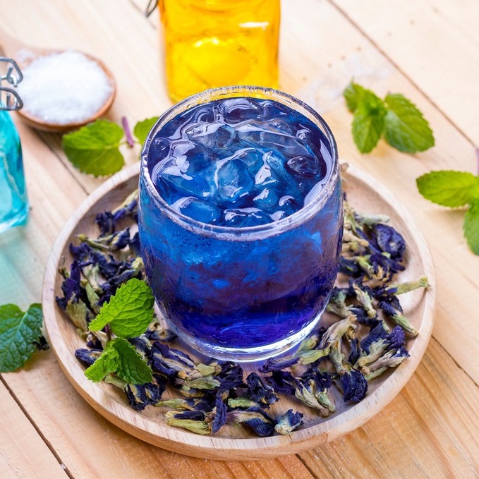 Hoa đậu biêc sấy lạnh gói 50g - Tạo màu cho xôi chè, bánh trôi, thạch, rau câu