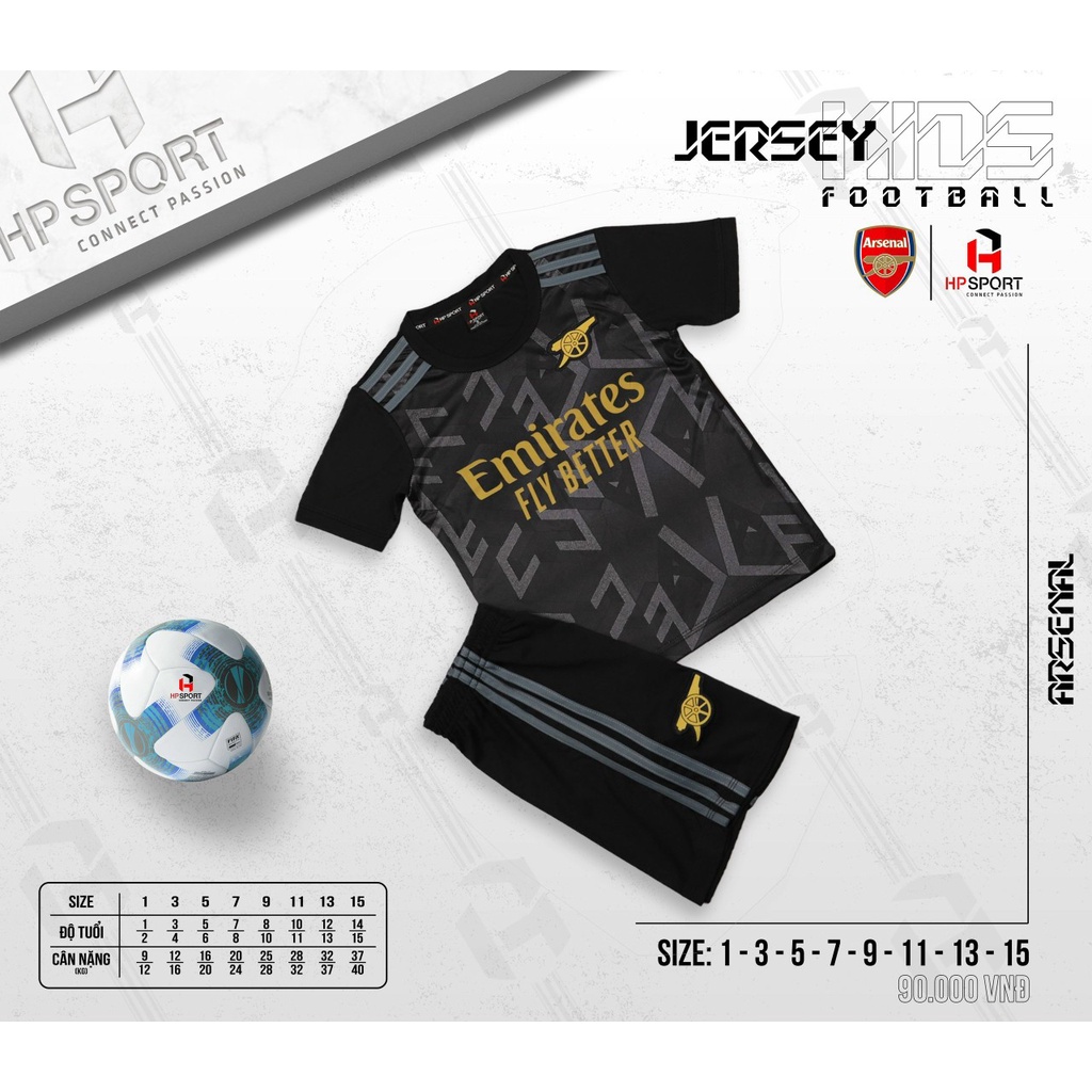 Bộ Đồ Đá Banh Trẻ em CLB Arsenal