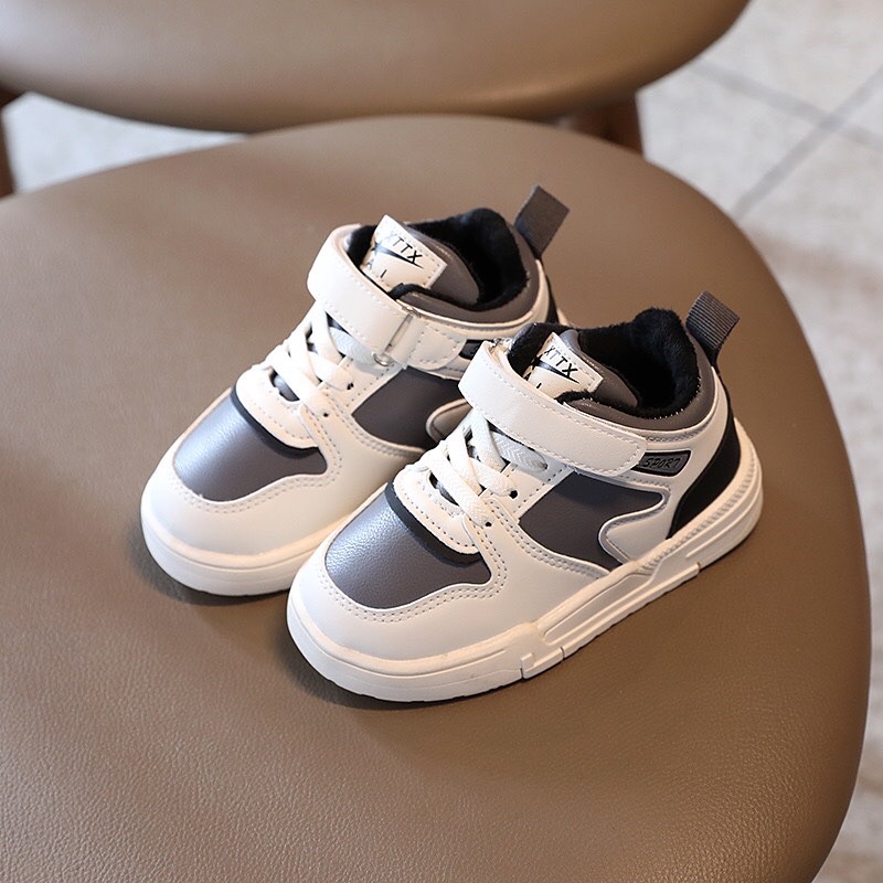 Giầy snearker bé trai da Pu dầy dặn,giày cao cổ bé trai