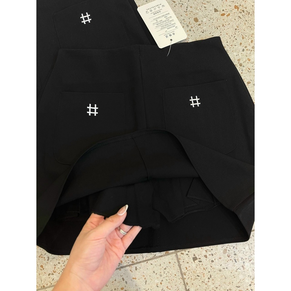 Chân váy ngắn chữ A lưng cao túi trước phong cách công sở sang trọng vô cùng tôn dáng Mely Fashion CV37