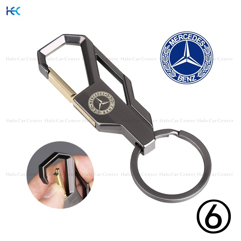 Móc khóa xe ô tô/xe máy bằng hợp kim kim loại có logo dành cho xe Benz