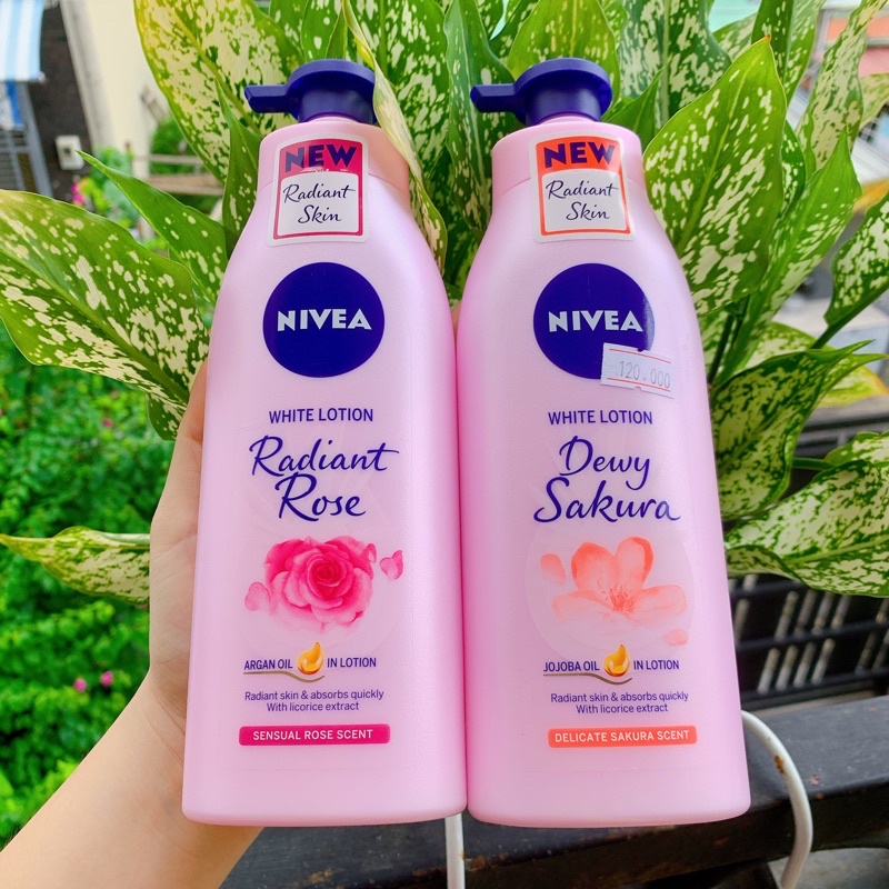 Sữa Dưỡng Thể Nivea Lotion Dewy sakura Dưỡng Trắng Từ Dầu Jojoba 350ml Thái Lan