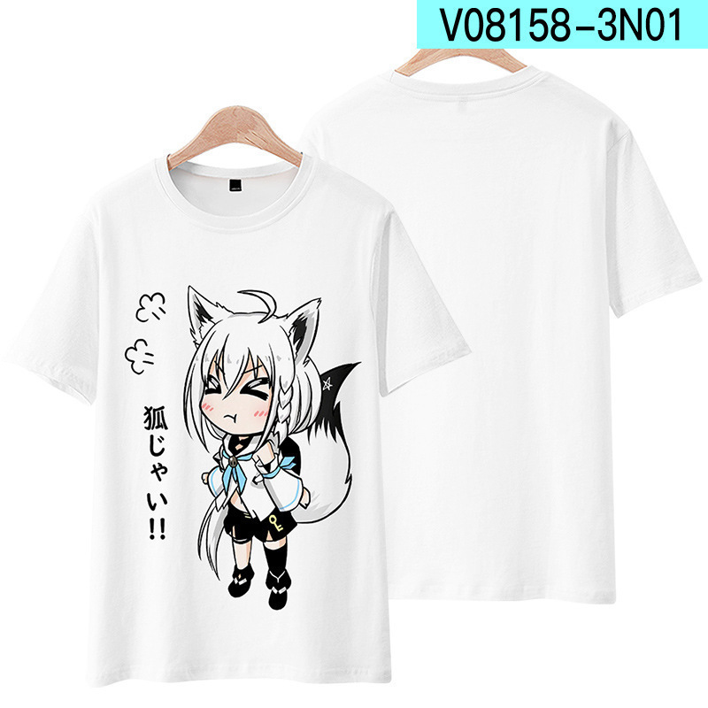 Hololive Vtuber Fubuki Áo Croptop Tay Ngắn Hóa Trang Nhân Vật Ayame Chopper Plus size