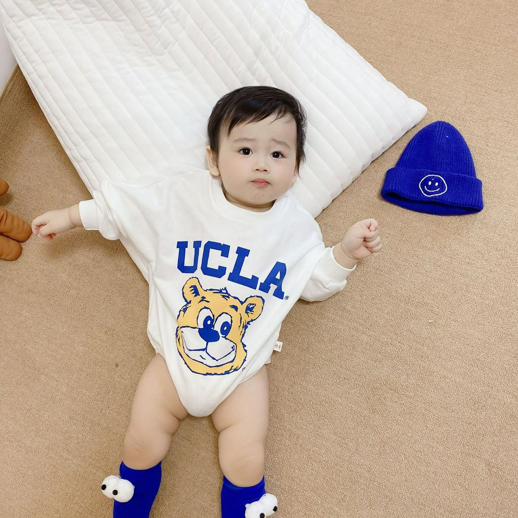 Bộ Áo Liền Quần Dài Tay In Hình Hoạt Hình Dễ Thương Thời Trang Mùa Thu 2020 Dành Cho Trẻ Nhỏ