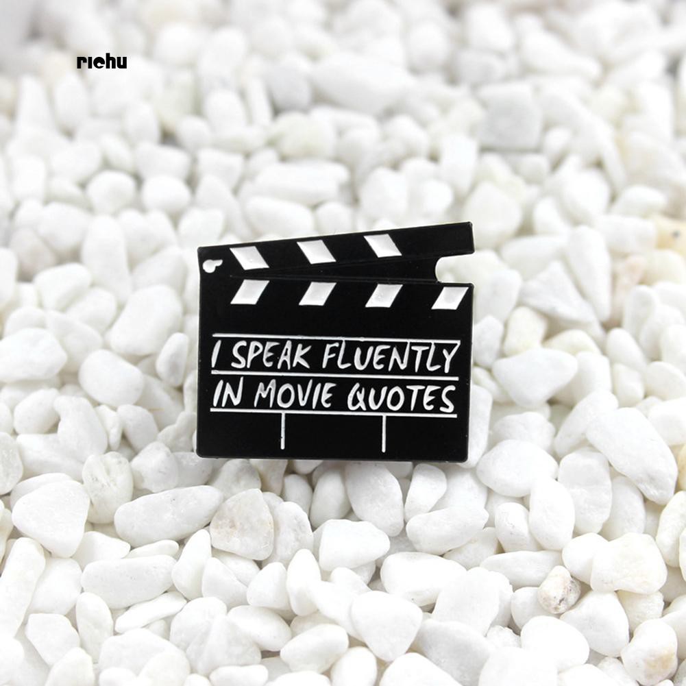 Huy Hiệu Cài Áo Hình Bảng Phim Clapboard Tráng Men Unisex