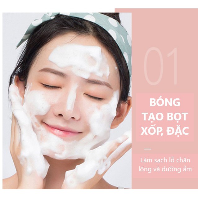 Bóng Xà Phòng Rửa Mặt BOTEX Vàng Nano 24K Làm Sạch, Dưỡng Ẩm Kèm Túi Lưới 110g (BT26)