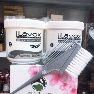 Combo Thuốc Ép Tóc Thẳng Lavox 500mlx2 và Chổi Nhuộm Tóc