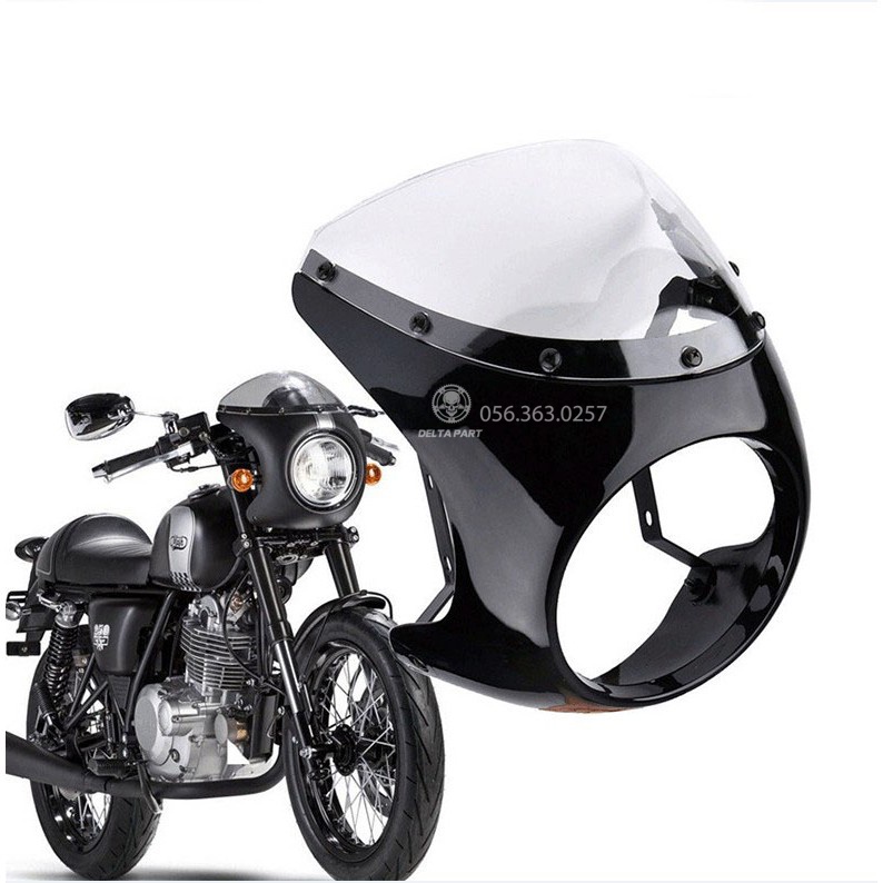 Kính chắn gió Fairing cho tất cả các dòng Clasicc, Cafe ,67 ,68 CD,CL,GD110,husky125,cafe racer- pha đèn cafe đầu đèn