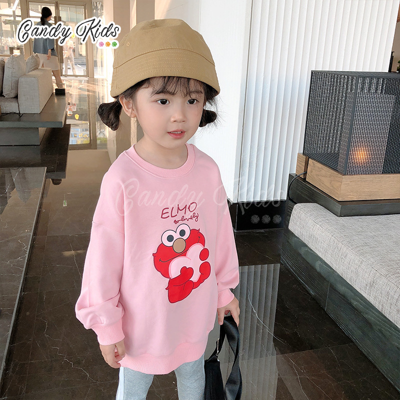 Áo Thun Dài Tay In Họa Tiết Hoạt Hình Xinh Xắn Dành Cho Bé 2-9 Tuổi