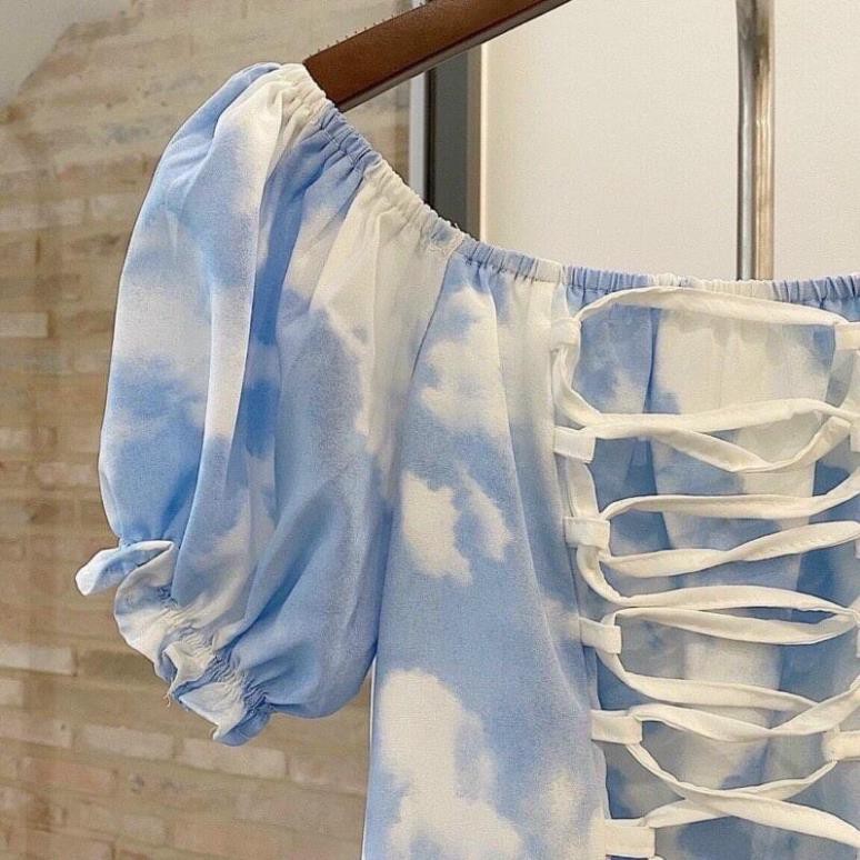 SIÊU HOT. 💃 Đầm Nữ Loang Trễ Vai Cột Dây. TRUNGHIEU . Váy Nữ Dáng Ngắn Chất Thun | BigBuy360 - bigbuy360.vn