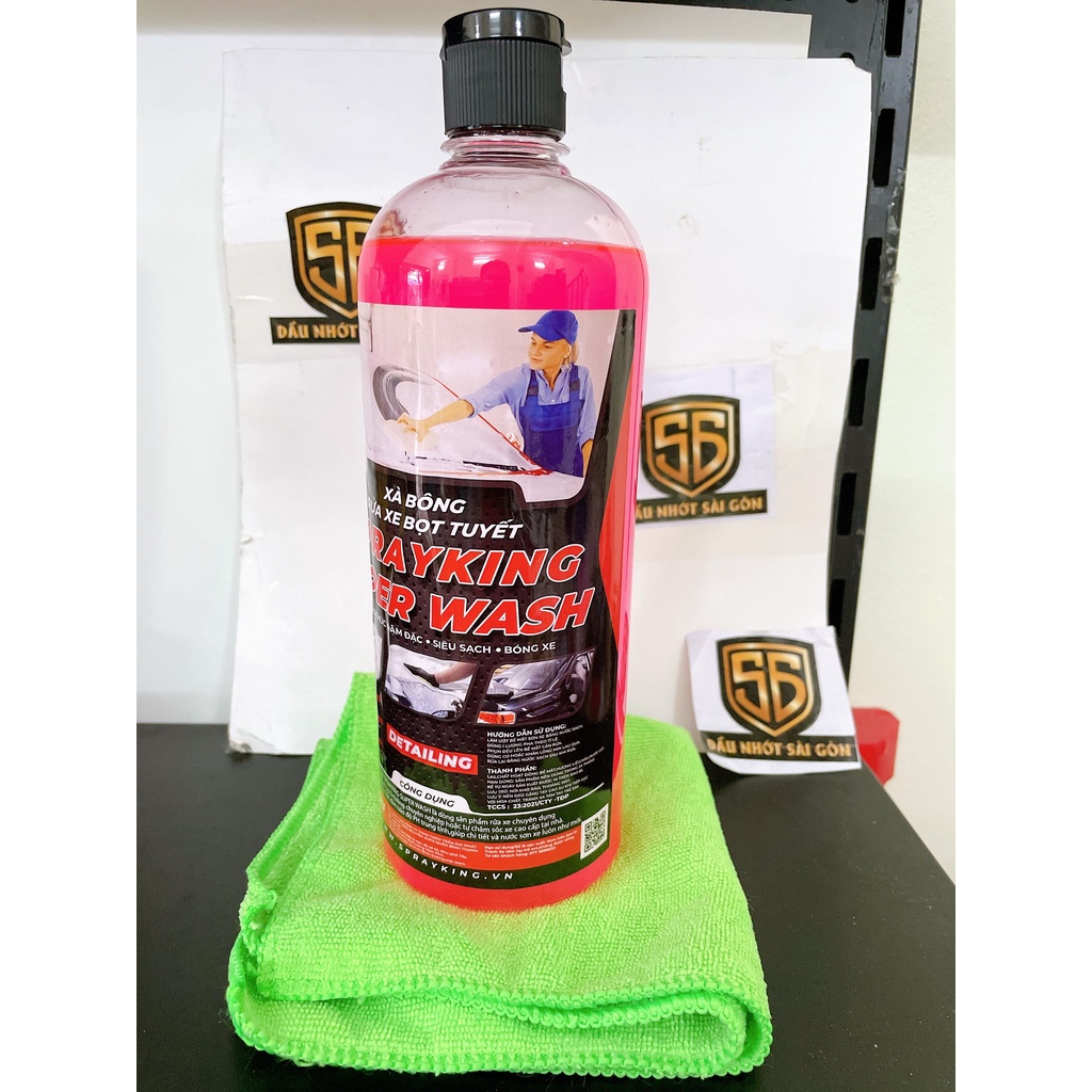 [Kèm cọ] Nước rửa xe xà bông rửa xe Sprayking Super wash chai 1L