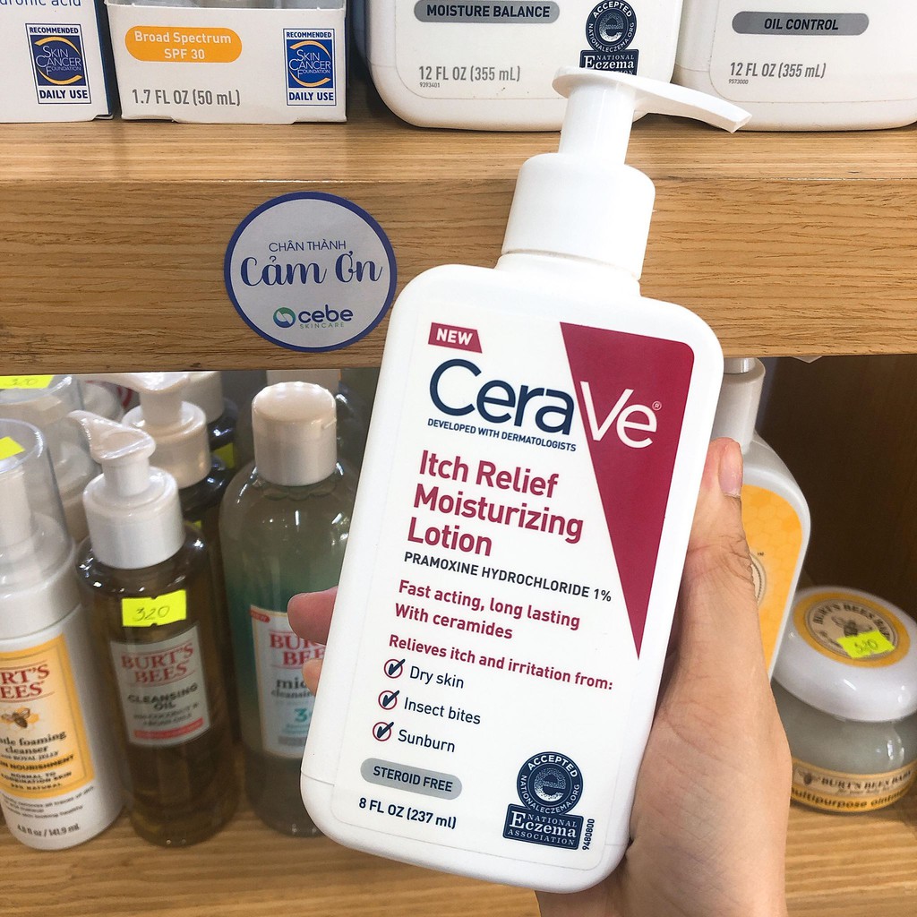 Kem dưỡng giảm ngứa CeraVe Itch Relief Moisturizing Lotion (237mL)