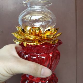 Đèn dầu thờ hoa sen thân xoắn