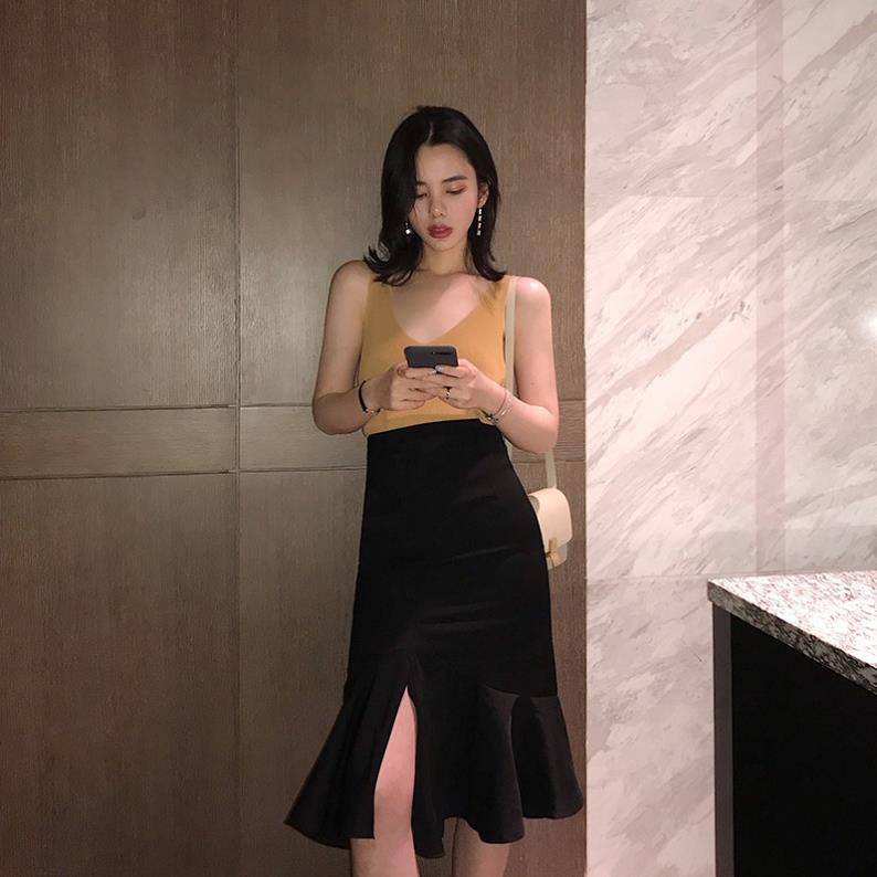 Chân váy đuôi cá xẻ không đều [Tikbook Store] - Sẵn Hàng
