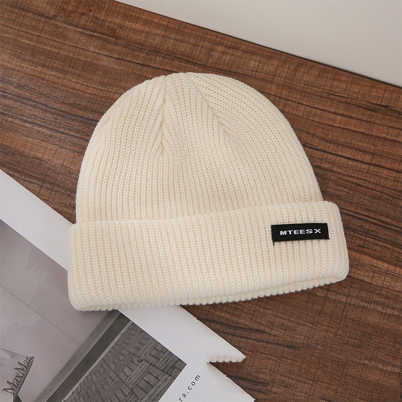 [Mã FAMARAL1 giảm 10K đơn 50K]Mũ len dệt kim beanie Thêu MTEESX Hàn Quốc thời trang unisex thu đông giữ ấm cho nam nữ0