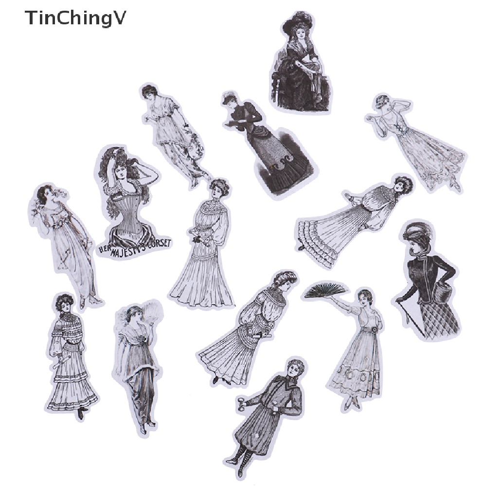 Gói 14 Miếng Dán Trang Trí Sổ Tay DIY Phong Cách Châu Âu