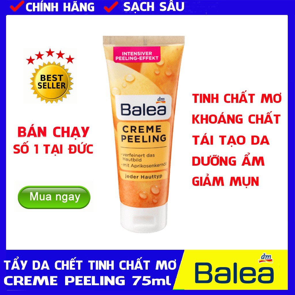 [CHÍNH HÃNG ĐỨC] Tẩy Da Chết Tinh Chất Quả Mơ Tươi Mát Balea Creme Peeling 75ml