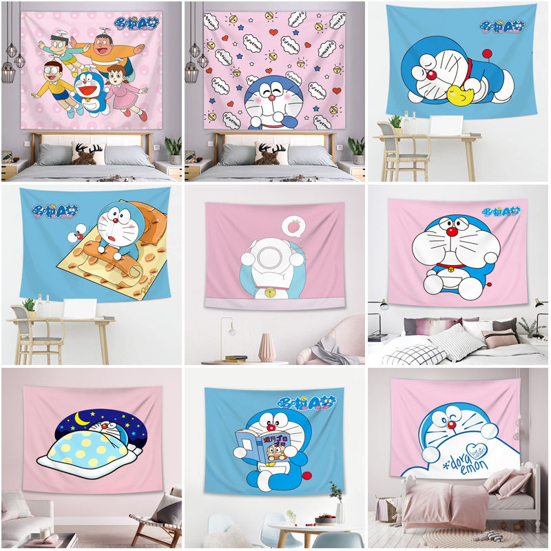 Thảm treo tường họa tiết Doraemon dễ thương trang trí phòng ngủ