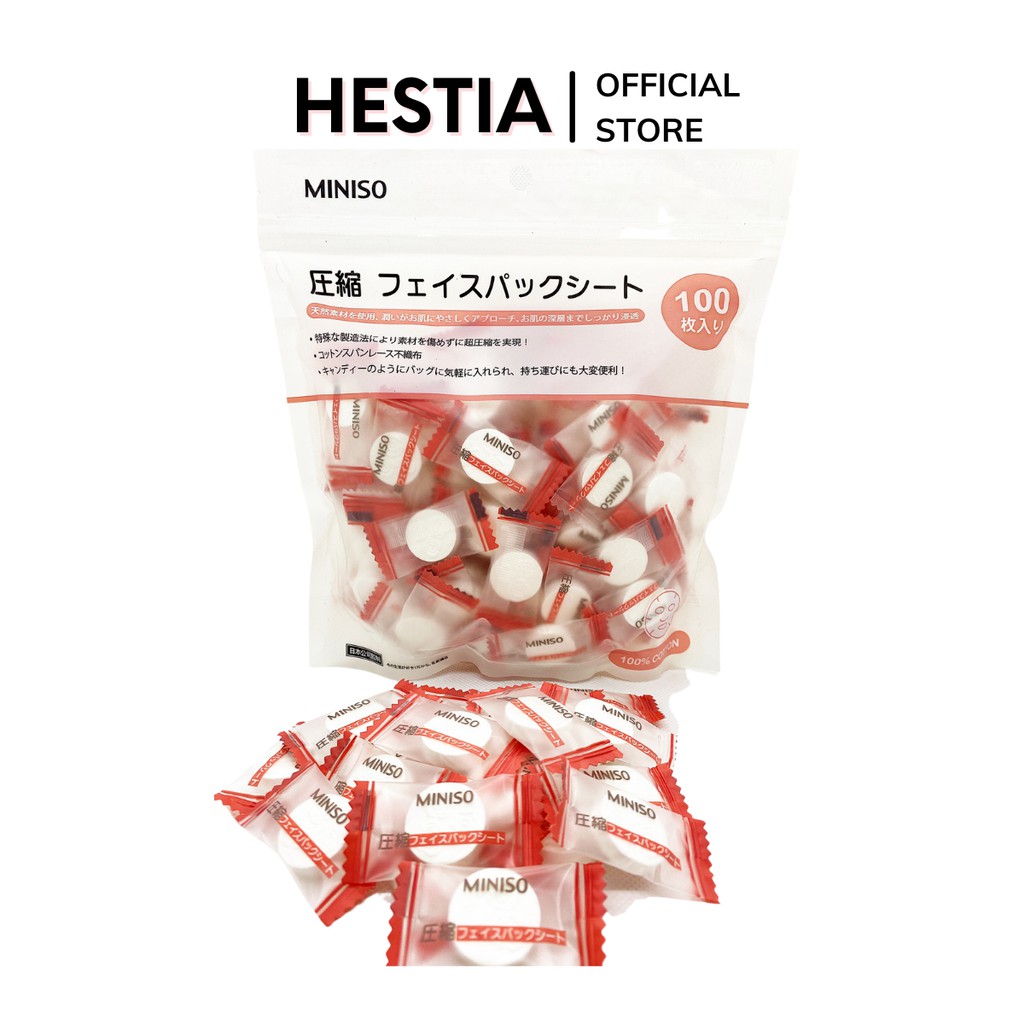 Mặt nạ giấy nén Miniso lẻ 1 viên Nhât Bản dùng để cấp ẩm thải độc hàng chính hãng chăm sóc sắc đẹp Hestia | BigBuy360 - bigbuy360.vn