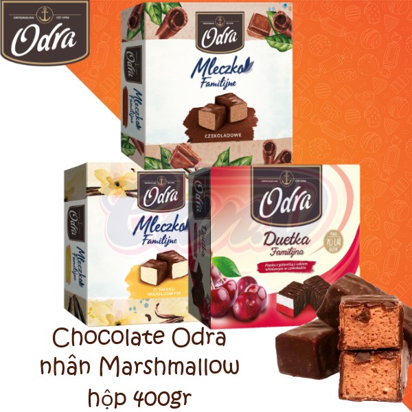 (3 vị) Chocolate Odra nhân Marshmallow hộp 400gr