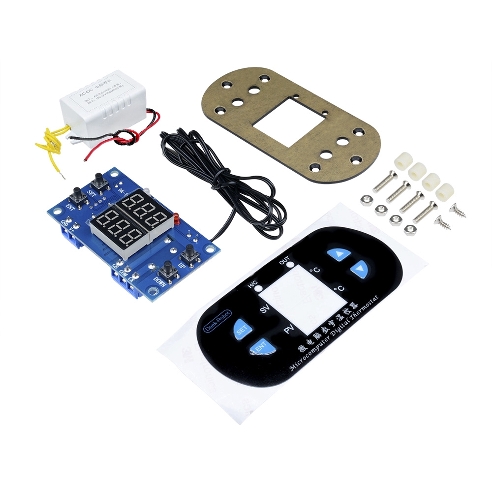 Bộ điều khiển nhiệt độ hiển thị kép W1308 10A Bộ điều khiển cảnh báo nhiệt kỹ thuật số có đầu dò