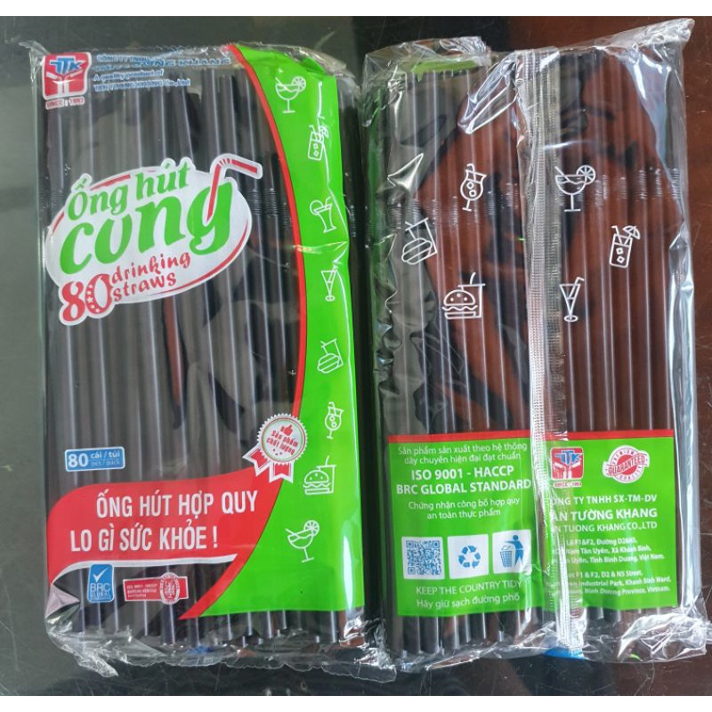 Ống hút bẻ cong, uống cafe, nước ngọt F6, TRẮNG, ĐEN, NHIỀU MÀU