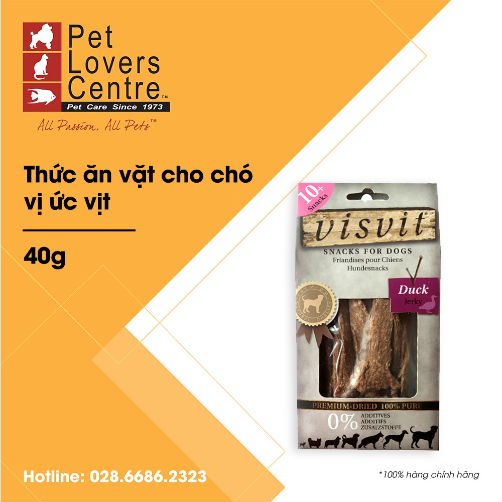 Thức ăn vặt cho chó VISVIT PREMIUM DOGS DRIED DUCK JERKY 40g