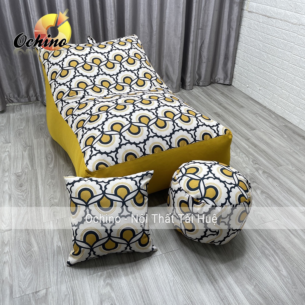 Ghế Lười Sofa Giường Kèm Hạt Xốp Thư Giãn Có 2 Lớp Cao Cấp, Ghế Hạt Xốp Họa Tiết Hiện Đại (Đủ Mẫu)