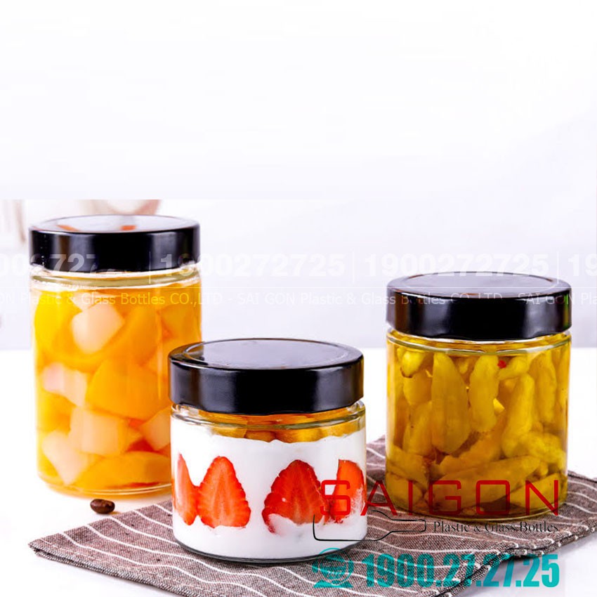 Hũ Gia Vị Trụ Nắp Thiết Bản Dày | Hũ Thủy Tinh , Tùy Chọn Dung Tích