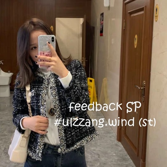 [ORDER- ảnh thật] Áo khoác dạ tweed kẻ phối màu - u.w | BigBuy360 - bigbuy360.vn