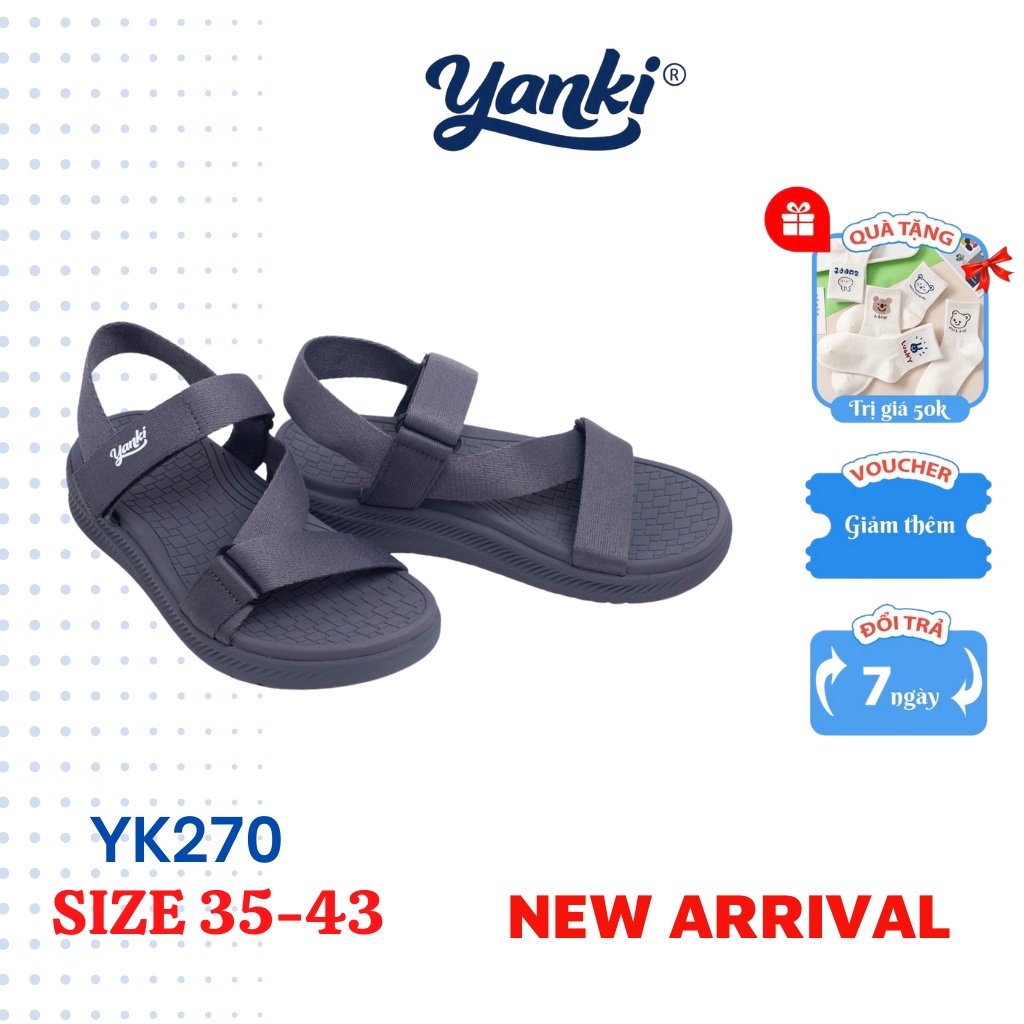 Giày Sandal Quai Chéo YANKI màu Xám Tro - YK270XT