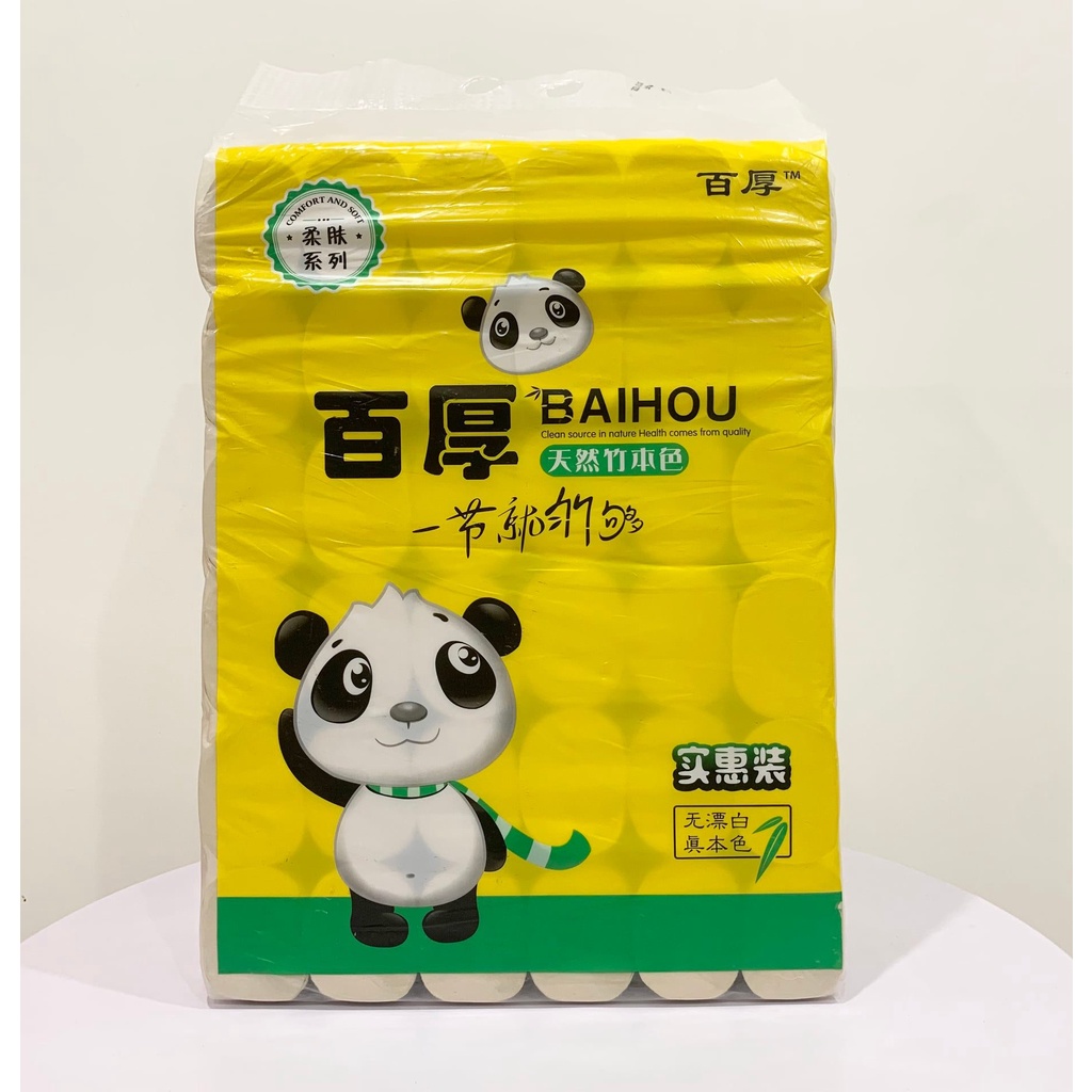 36 CUỘN GIẤY GẤU TRÚC ĐA NĂNG SIÊU DAI BAIHU HÀNG CHÍNH HÃNG