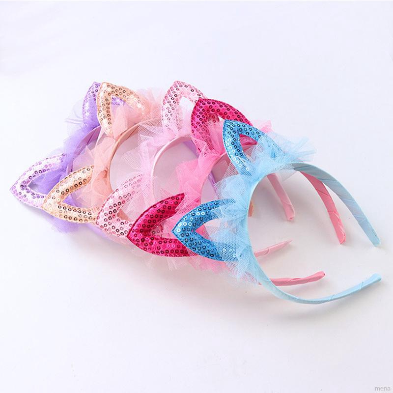 Băng Đô Cài Tóc Hình Tai Mèo Đính Kim Sa Lấp Lánh Có Ren Phủ Dễ Thương Cute Cho Bé FOLLOW TẶNG 3KHÀNG CÓ SẴNCHỌN