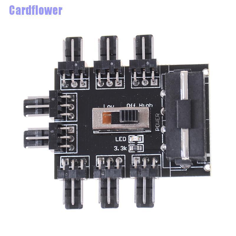 (Hàng Mới Về) Bộ Chia Quạt Tản Nhiệt Pc Ide Molex 1 Sang 8 Chiều 3 Pin