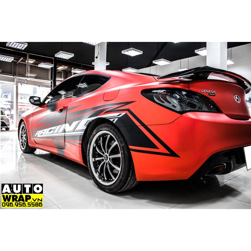Tem họa tiết xe Genesis Racing - Tem họa tiết ô tô Huyndai, tem dán sườn xe thể thao