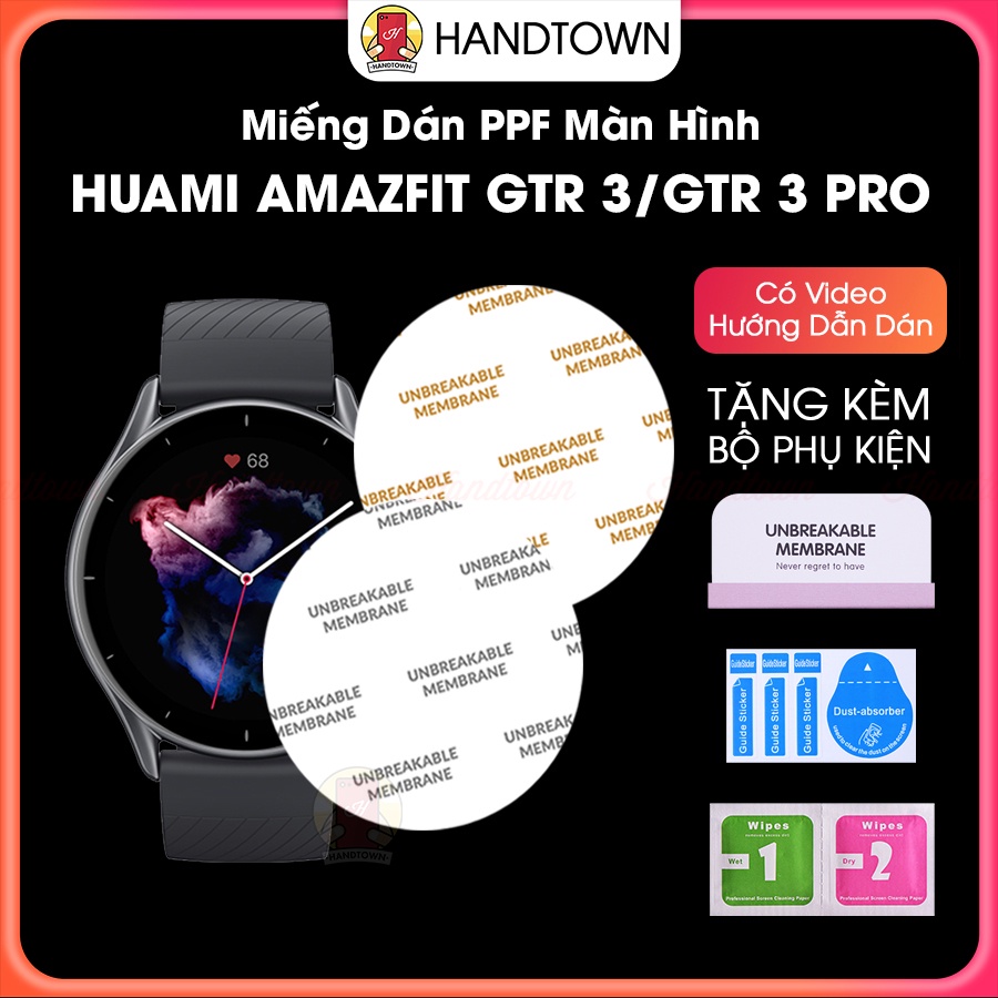 Dán Mặt Kính Màn Hình PPF Cho Xiaomi Huami Amazfit GTR 3 GTR 3 Pro Chống Xước Bụi Bẩn Va Đập Đồng Hồ Thông Minh Handtown