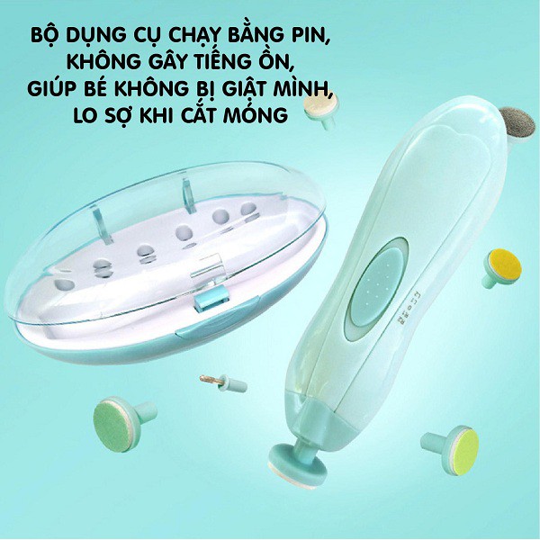 BỘ DŨA MÓNG TAY THÔNG MINH CAYABE UMOO CHO BÉ VÀ MẸ TÍCH HỢP 6 ĐẦU MÀI DŨA