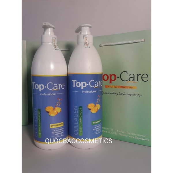 Cặp Dầu Gội Xả TOP CARE - ARGAN - OIL 970ML 500ML