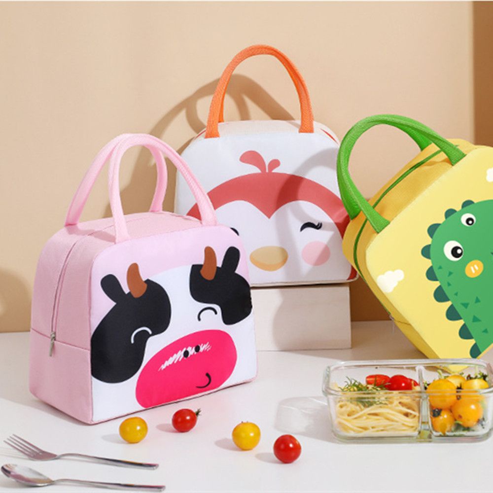 Túi đựng hộp cơm giữ nhiệt chống thấm nước in họa tiết hoạt hình dễ thương