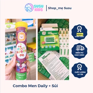 Combo Men Vi sinh Daily Probiotics Cân bằng hệ vi sinh đường ruột, bảo vệ hệ tiêu hoá cho trẻ + viên sủi Multi Korea