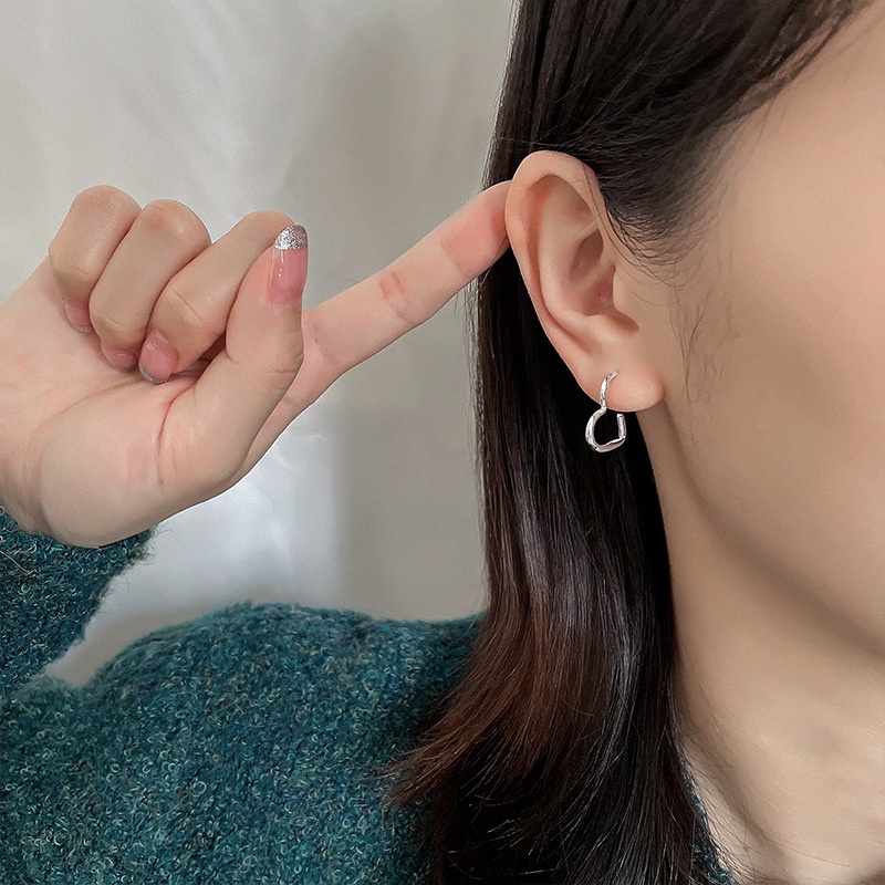 Bông tai bạc 925 hình trái tim thiết kế đơn giản thời trang mới cho nữ