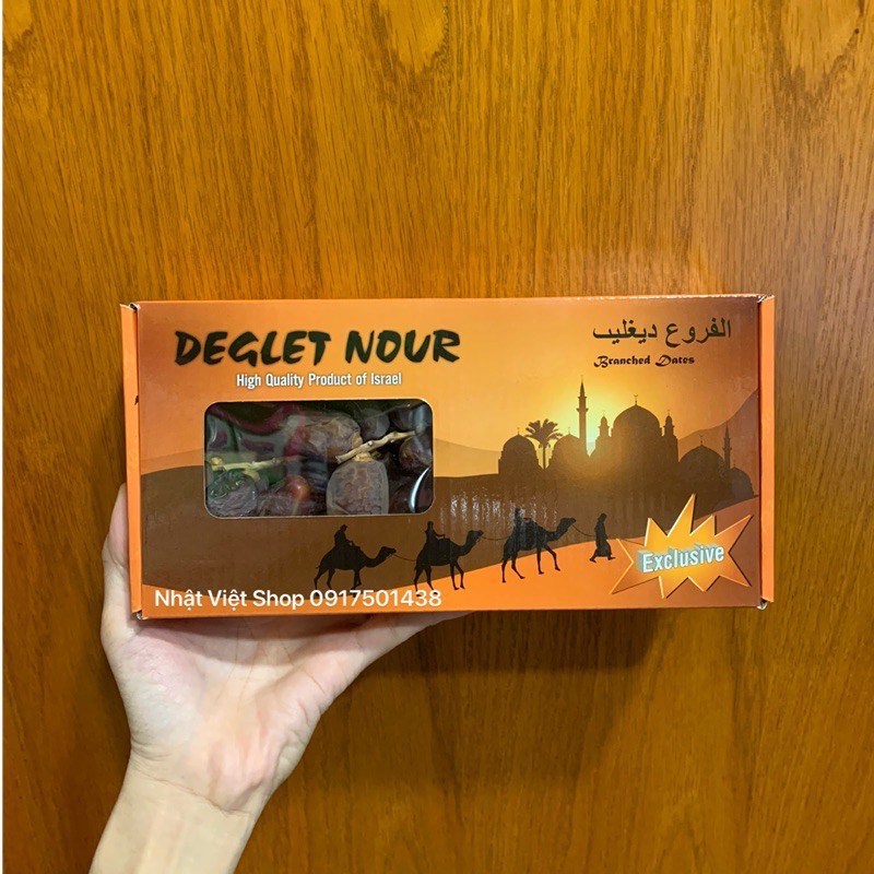 Chà là khô nguyên cành cao cấp Israel Deglet Nour Exclusive 500g