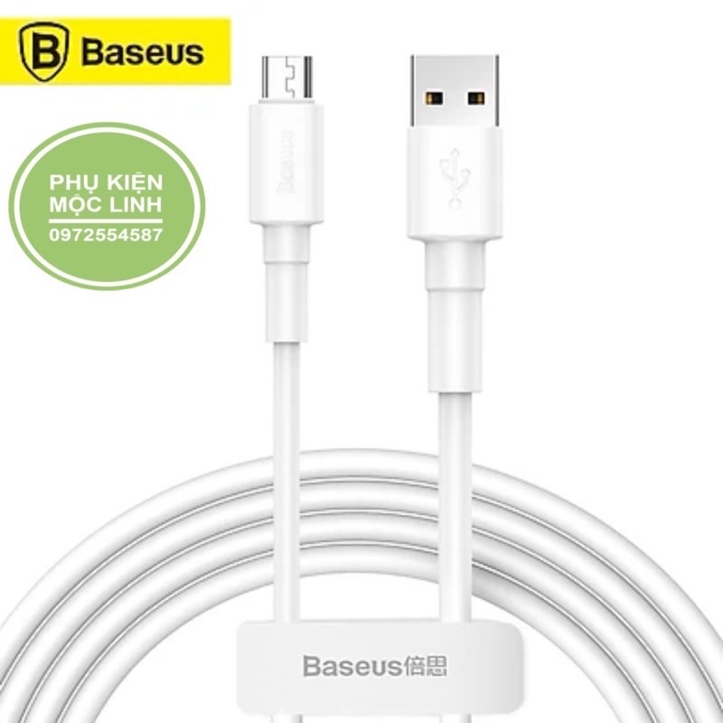 Dây Cáp Sạc Micro USB Basues cho Oppo / Huawei / Xiaomi / Sam Sung Dài 1M - Dòng Điện 2A