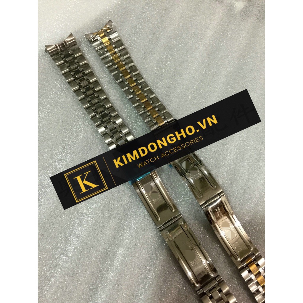 Ảnh thật 100% từ Kimdongho - Dây đồng hồ inox size 19mm dạng 5 mắt dây Tissot đầu ôm