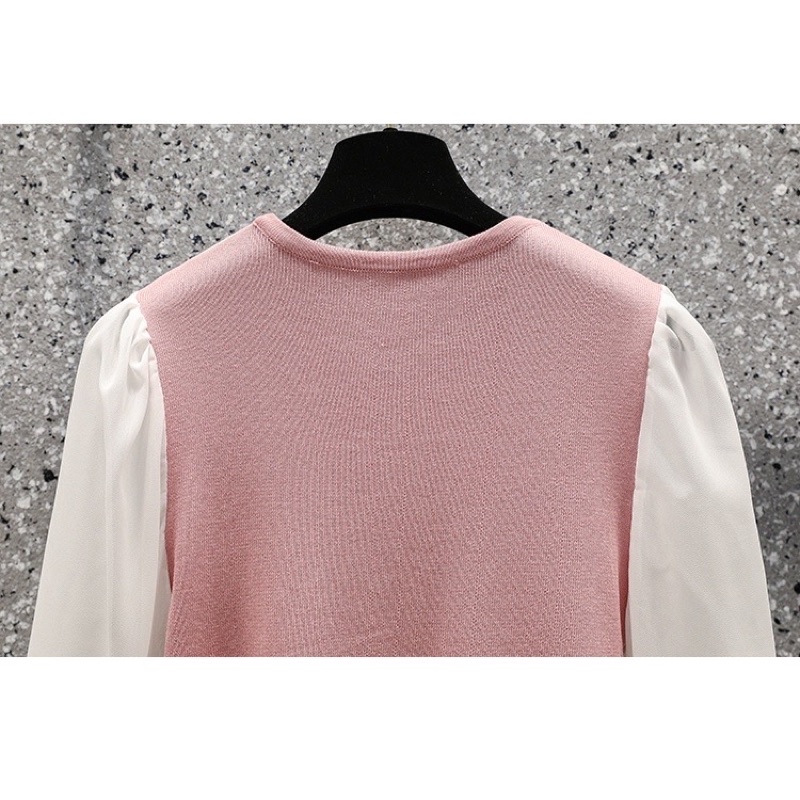 🌸Hàng oder 🌸 Váy đầm bigsize váy len dệt kim tay voan cổ nơ đính cúc Ngọc nữ tính dịu dàng🌸Hàng quảng châu | BigBuy360 - bigbuy360.vn