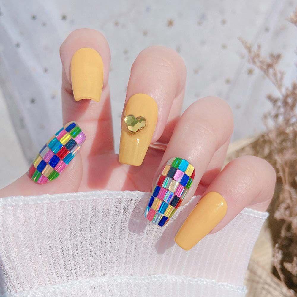 [Hàng mới về] Vảy dán trang trí móng tay hình vuông bướm chữ nhật 3D long lanh hợp thời trang